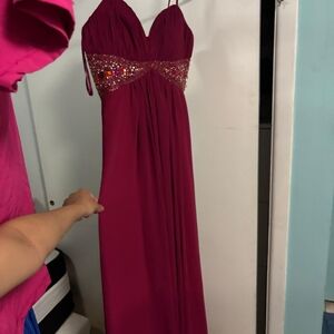 Elegant Burgundy Evening Gown